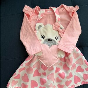 Pink Heart Bear Dress for Kids